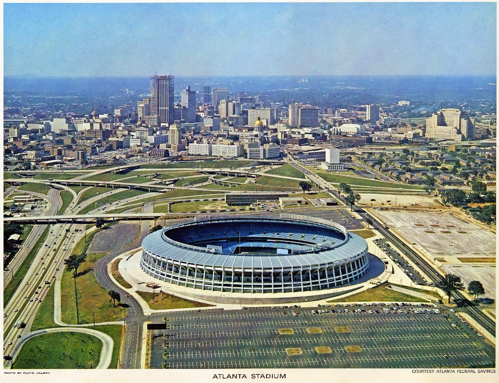 Atlanta Stadium aerial postcard